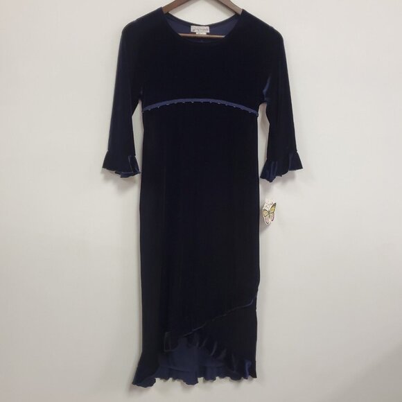Vintage My Michelle Girls Velour Babydoll Dress Size 16 Whimsigoth Fairy Y2K